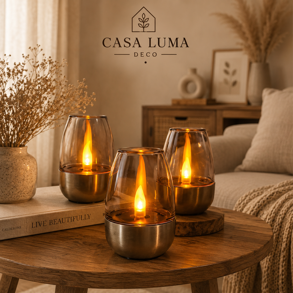 Flameless LED Candle Lantern | Warm Ambient Decorative Table Light