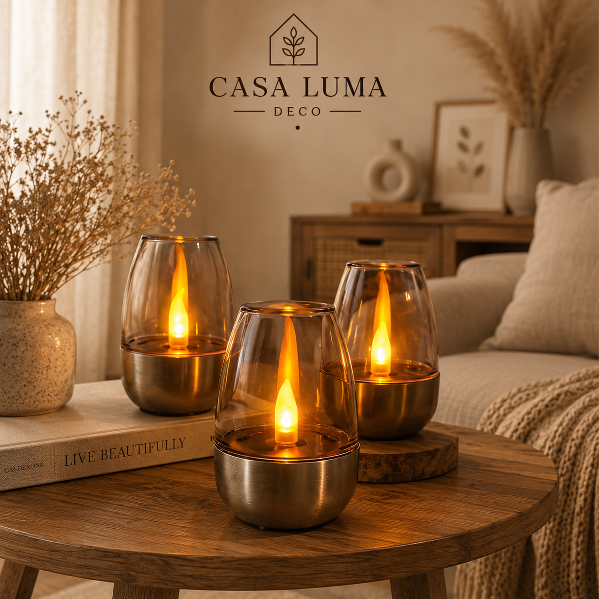 Flameless LED Candle Lantern | Warm Ambient Decorative Table Light