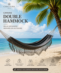 Canvas Double Hammock for Outdoor & Indoor Use | Heavy Duty Camping & Backyard Hammock