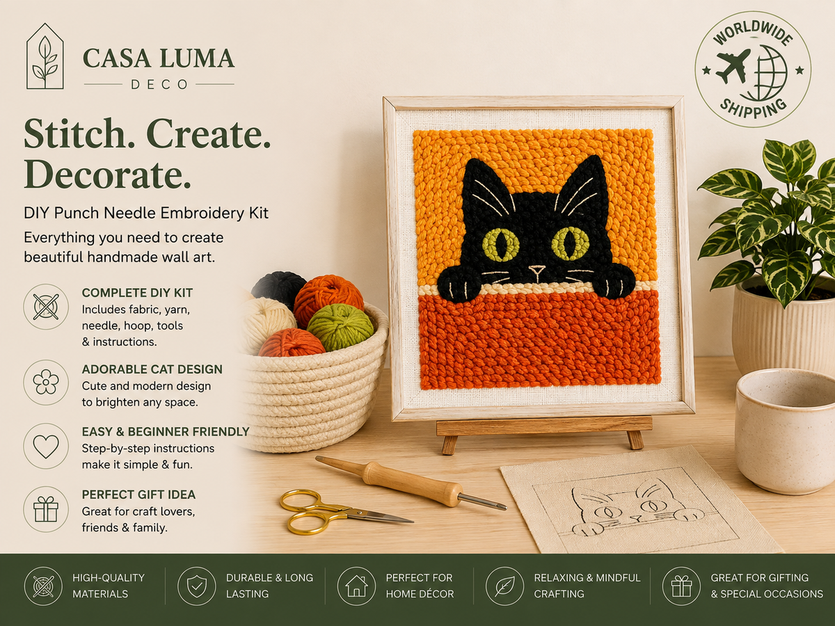 DIY Punch Needle Embroidery Kit | Handmade Russian Wool Embroidery Craft | Casa Luma Deco