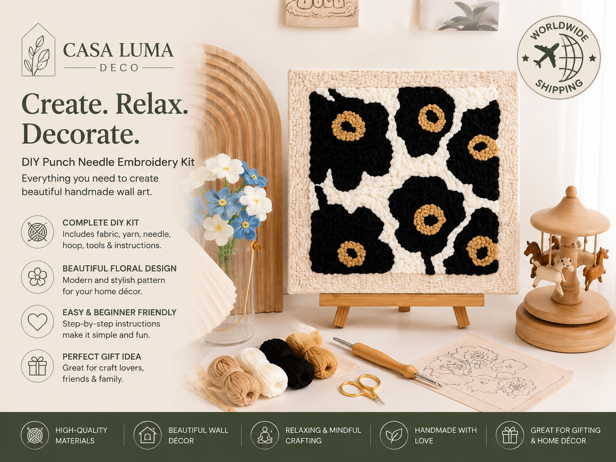 DIY Punch Needle Embroidery Kit | Handmade Russian Wool Embroidery Craft | Casa Luma Deco