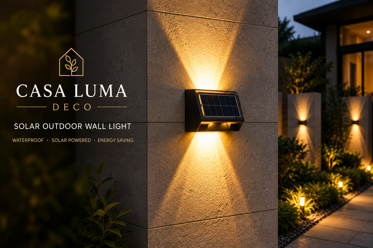 Solar Outdoor Wall Light | Waterproof LED Up Down Light | Solar Powered Garden Fence Lamp