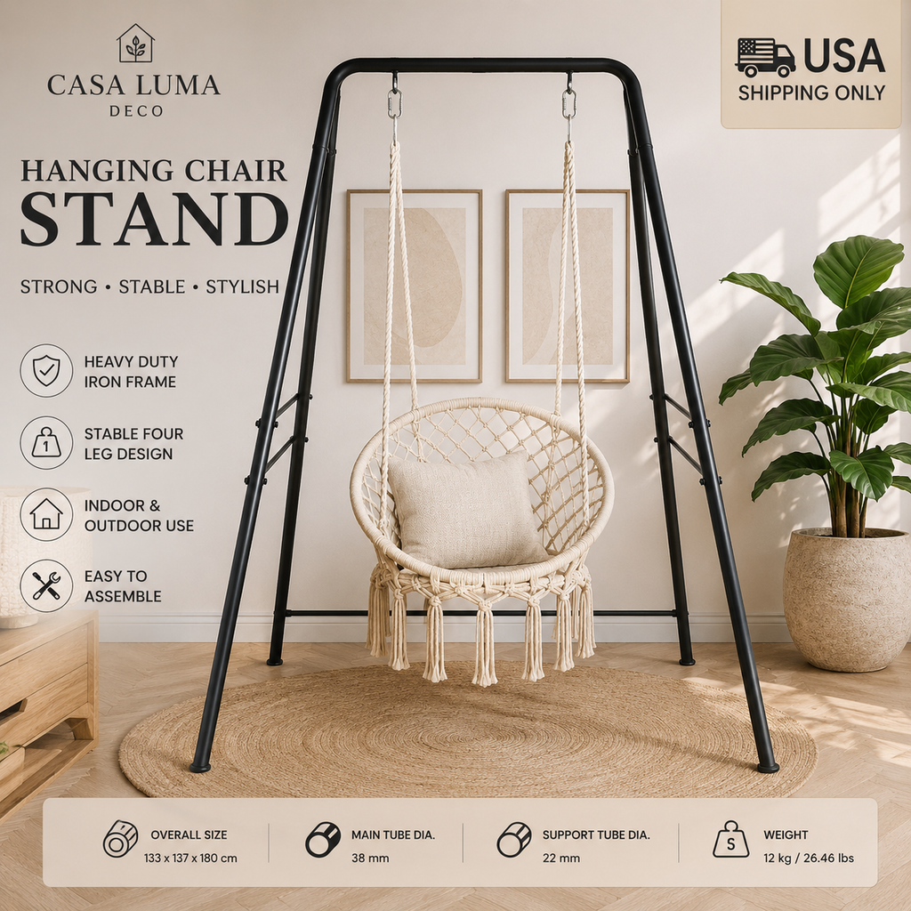 Heavy Duty Hanging Chair Stand | Indoor & Outdoor Hammock Swing Frame
